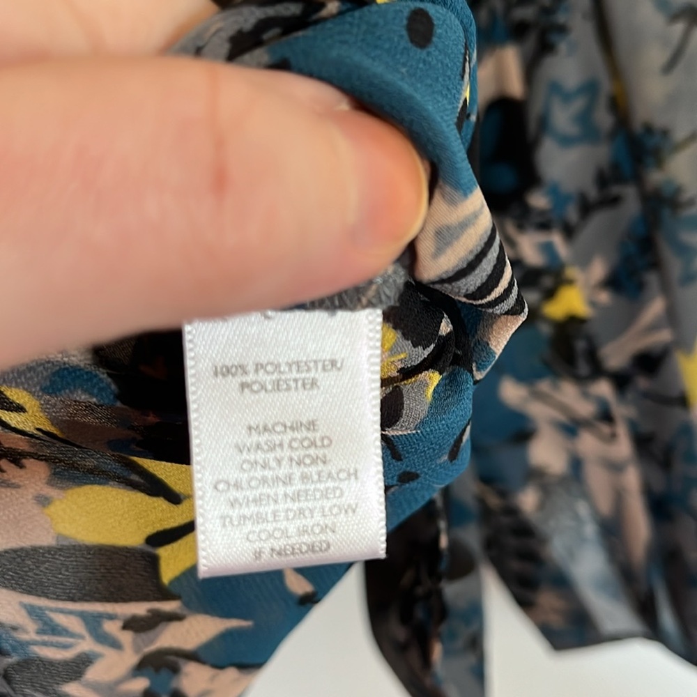 Ann Taylor Loft | MP | EUC | flutter sleeve | sheer | cinch waist - Picture 4 of 7